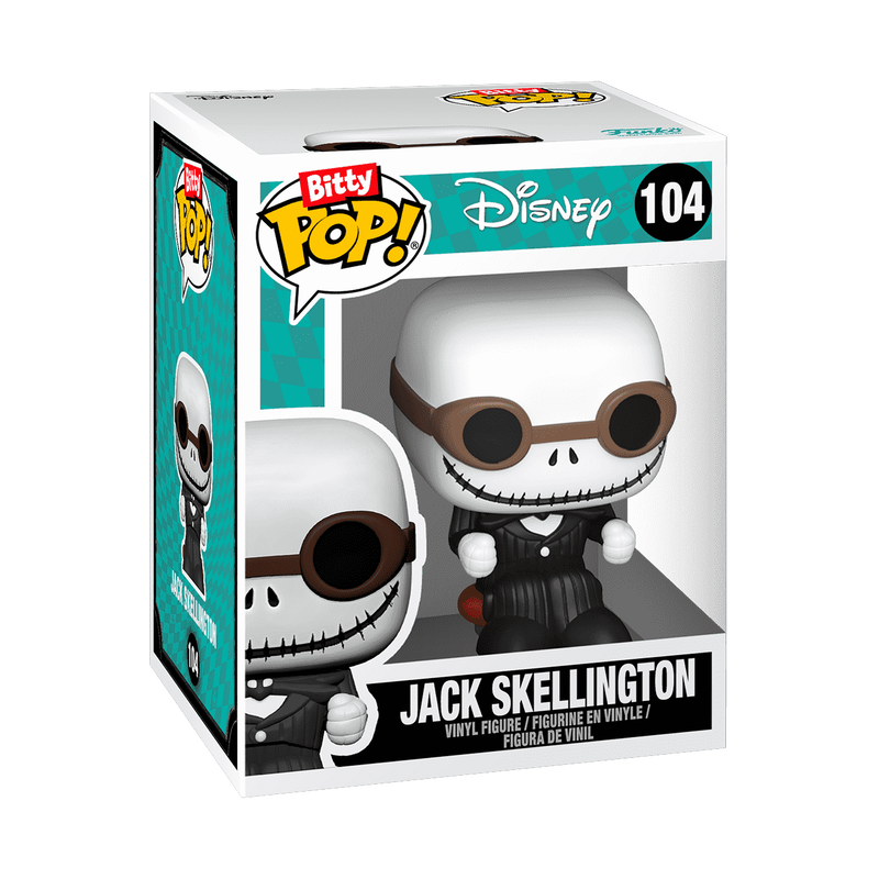 bitty pop rides jack skellington with snowmobile