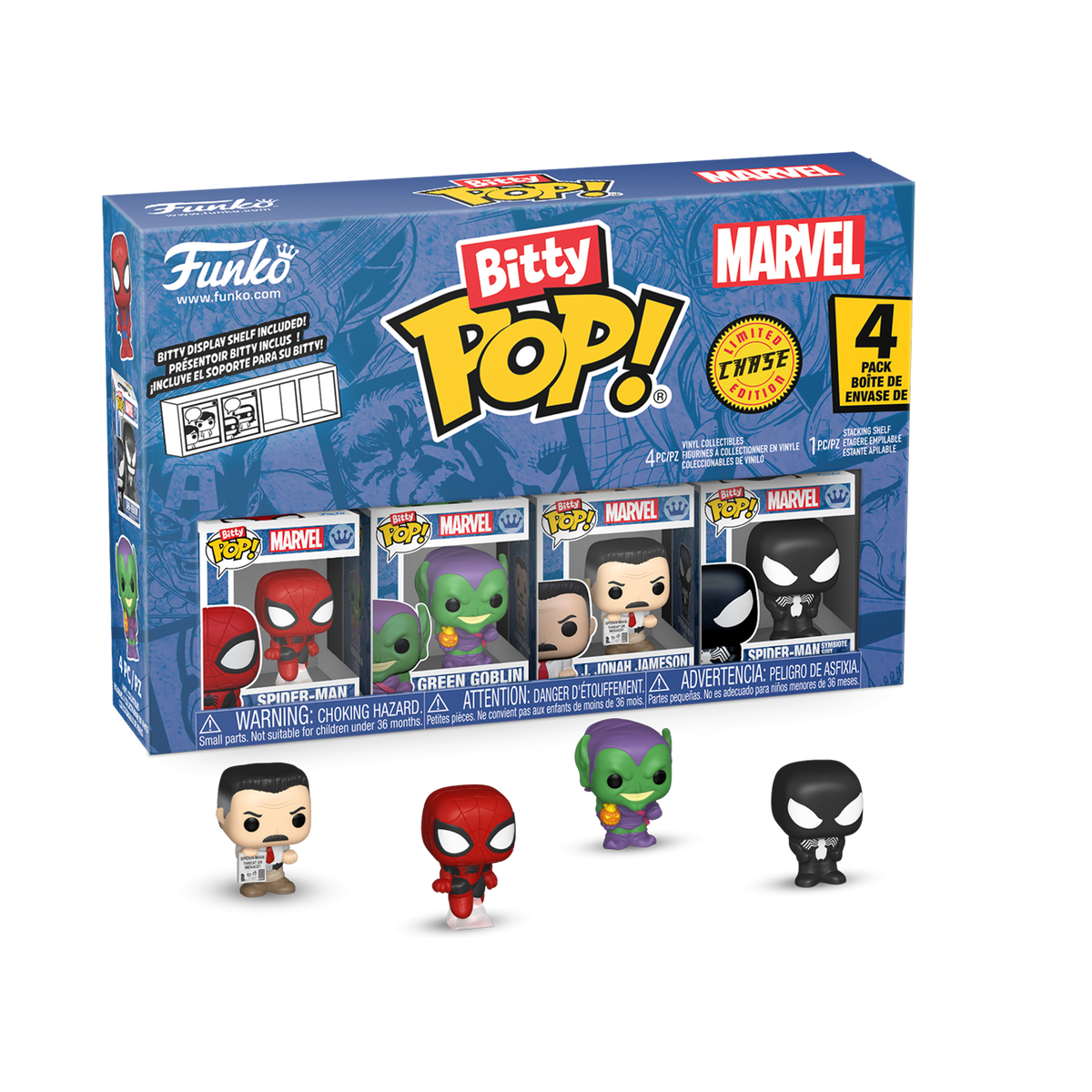 Bitty Pop! Spider-Man 4-Pack Series 1 – visuel officiel Funko