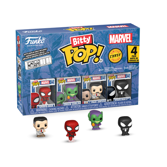 Bitty Pop! Spider-Man 4-Pack Series 1 – visuel officiel Funko