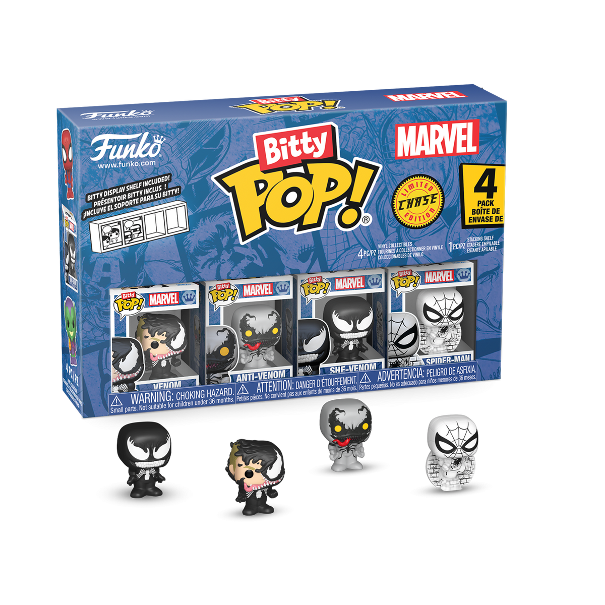 Bitty Pop! Spider-Man 4-Pack Series 3 – visuel officiel Funko