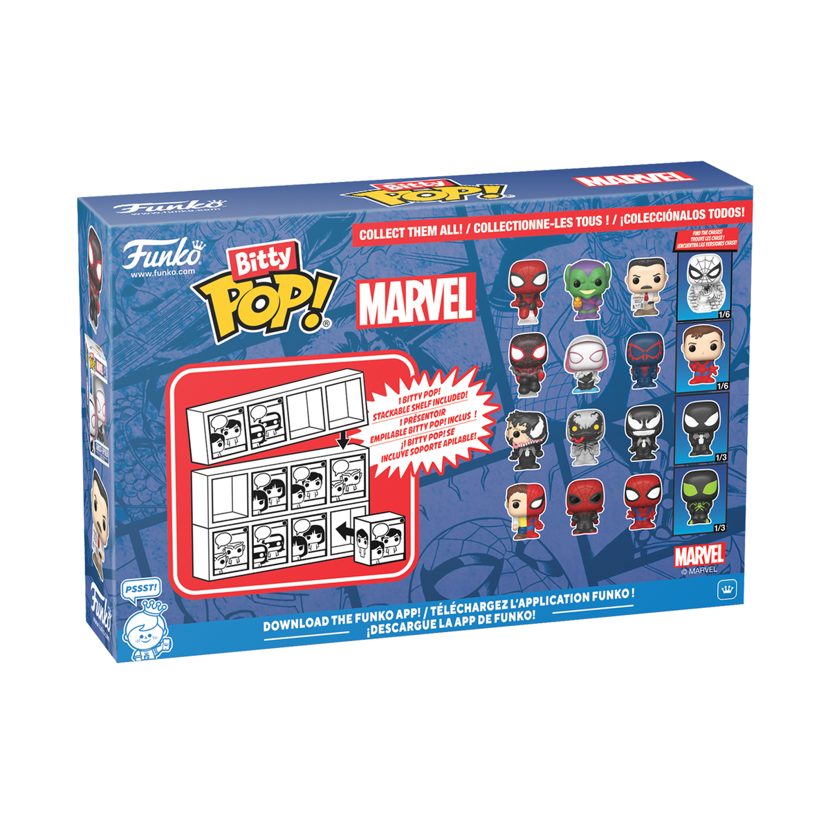 Bitty Pop! Spider-Man 4-Pack Series 3 – packaging officiel Funko