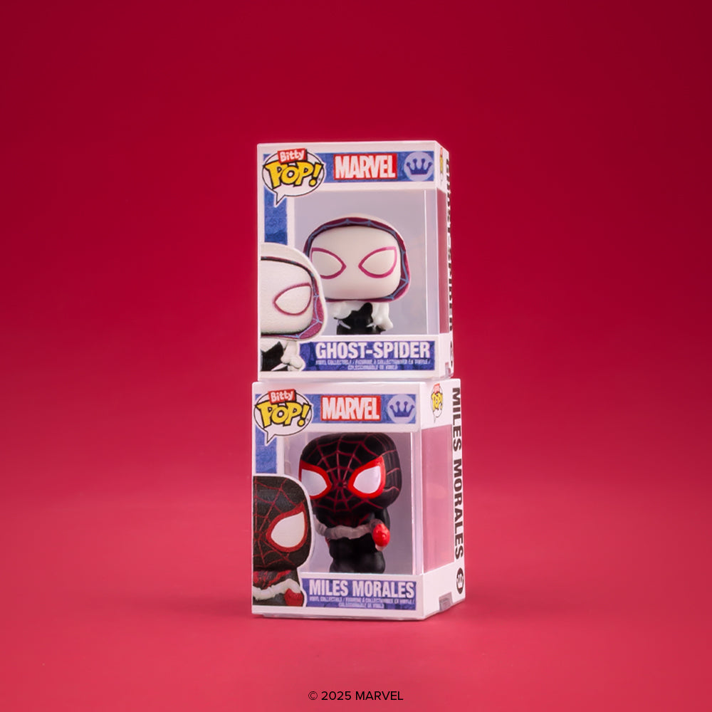 Bitty Pop! Miles Morales & Ghost-Spider 2-Pack – visuel lifestyle officiel Funko