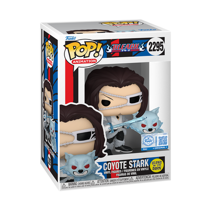 Boîte Pop! & Buddy Coyote Stark (Glow) n°2295 – Bleach – visuel officiel Funko