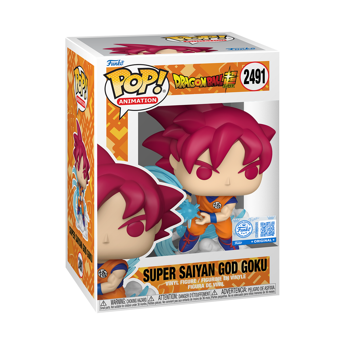 Pop! Super Saiyan God Goku (Kamehameha) – boîte officielle #2491