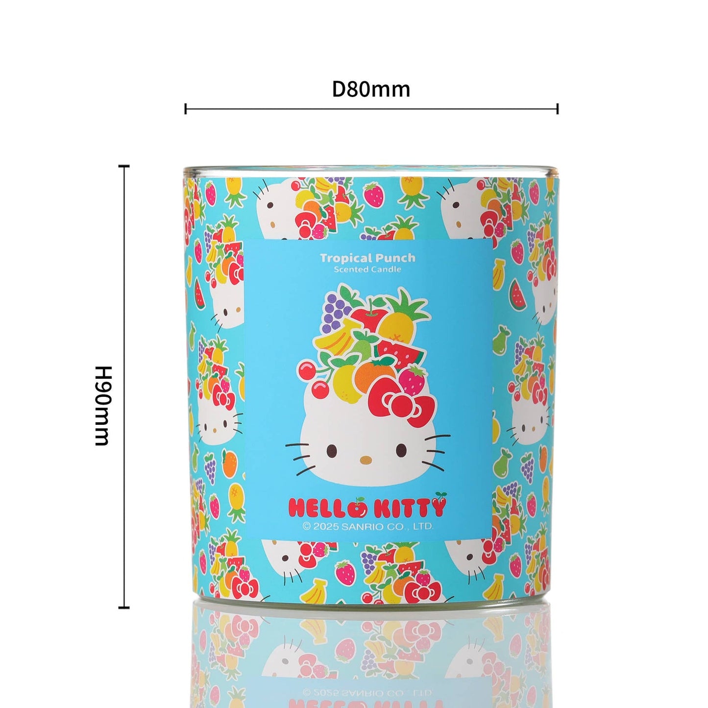Bougie Bleue Imprimé Original Hello Kitty, Parfum Punch Tropical
