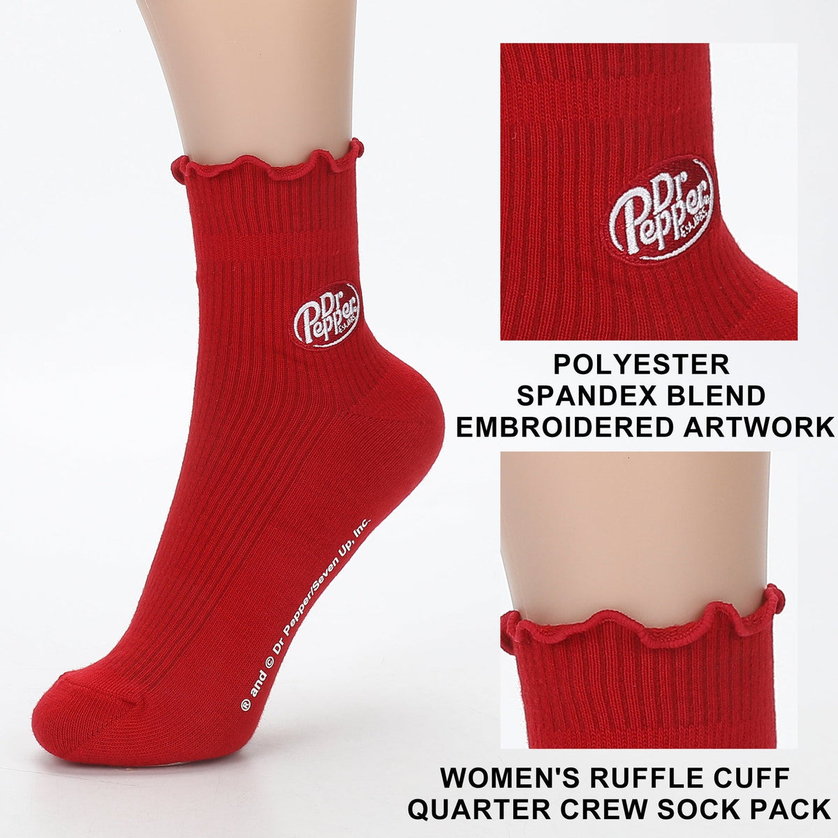 Lot de 4 paires de chaussettes femme Dr Pepper à logo brodé