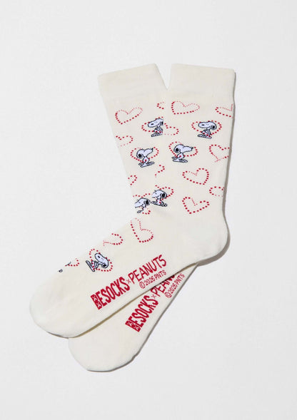 Chaussettes BeSnoopy Heart Blanc Cassé
