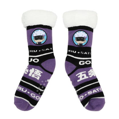 Chaussettes femme Jujutsu Kaisen - Satoru Goji violet simili mouton doublé