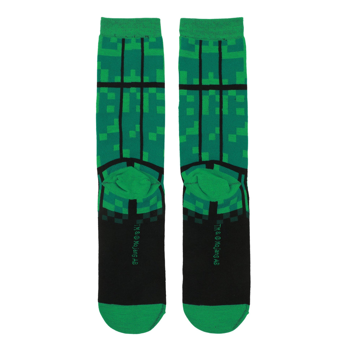 Chaussettes Minecraft Creepers vertes pour homme