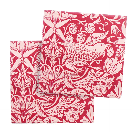 Lot de 2 sous-verres en céramique William Morris - ACS Raspb