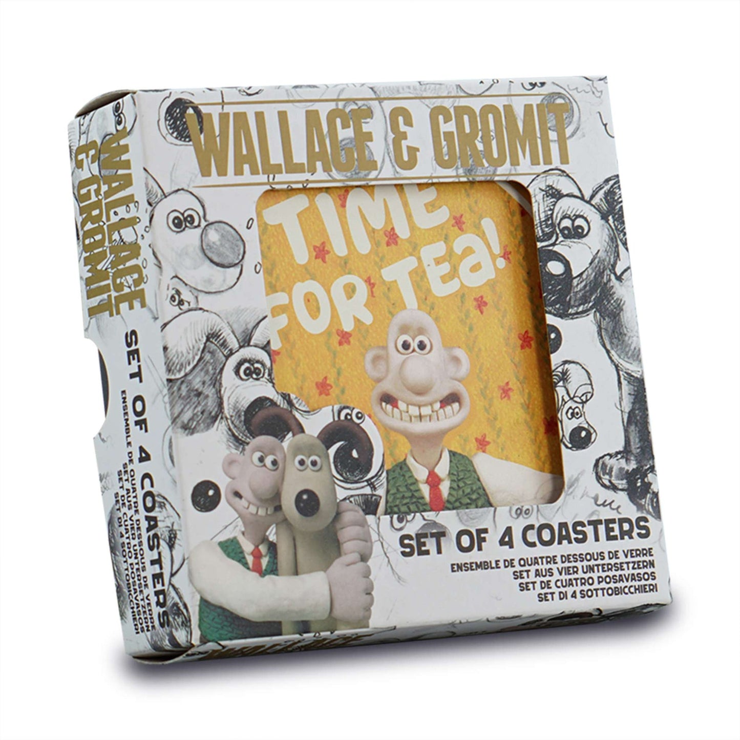 Set of 4 Wallace & Gromit ceramic coasters