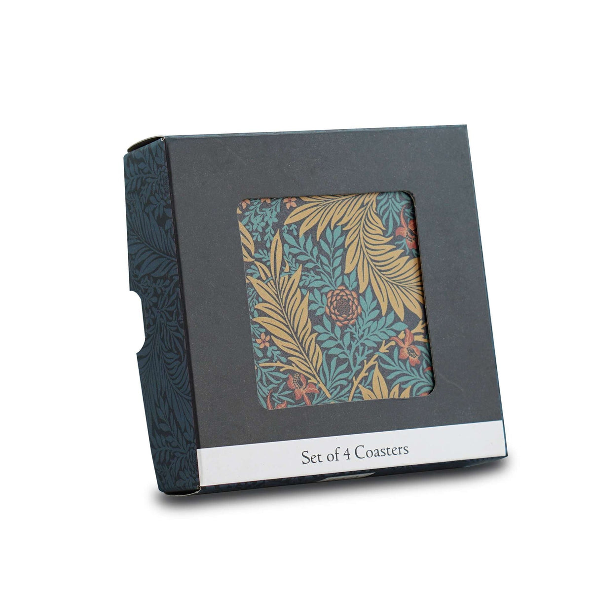 Set of 4 William Morris Ceramic Coasters - Larkspur