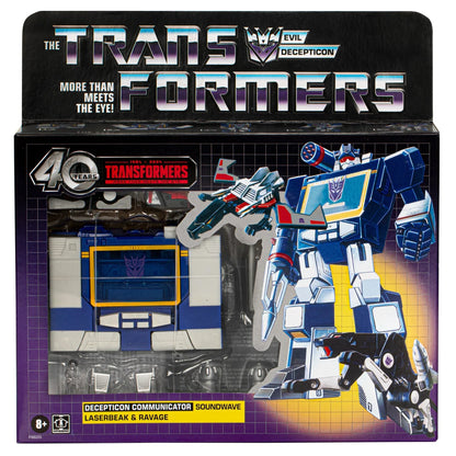 Transformers Retro G1 Autobot Soundwave, Laserbeak et Ravagemers (40e anniversaire)