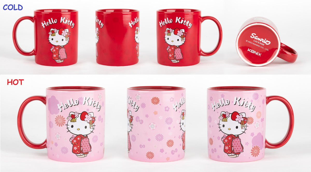 Mug thermoréactif Hello Kitty Rouge Kimono 320 ml – vue principale