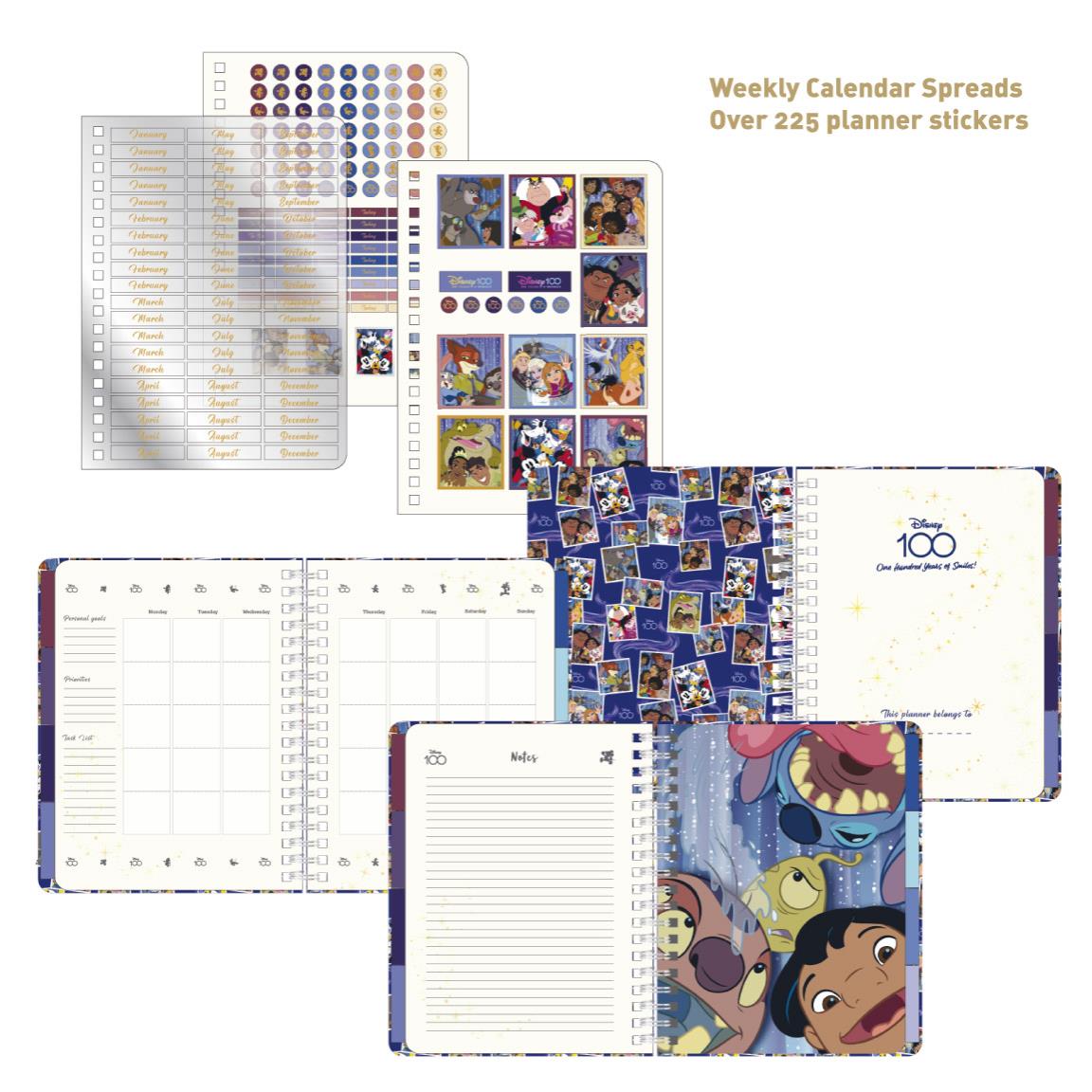 Agenda Hebdomadaire Disney - Non Daté + Intercalaires + Stickers