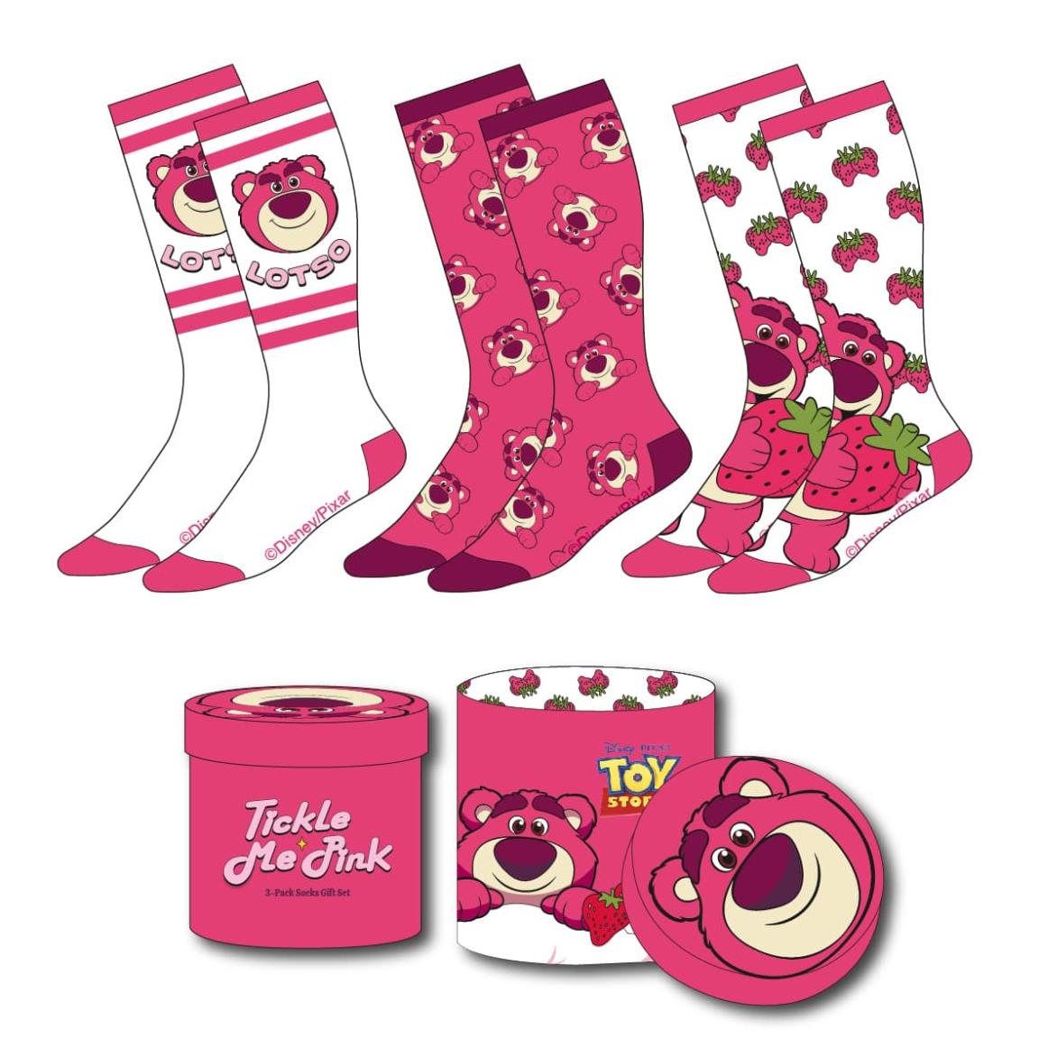 TOY STORY Lotso Pack de 3 Paires de Chaussettes (Taille 36-43)