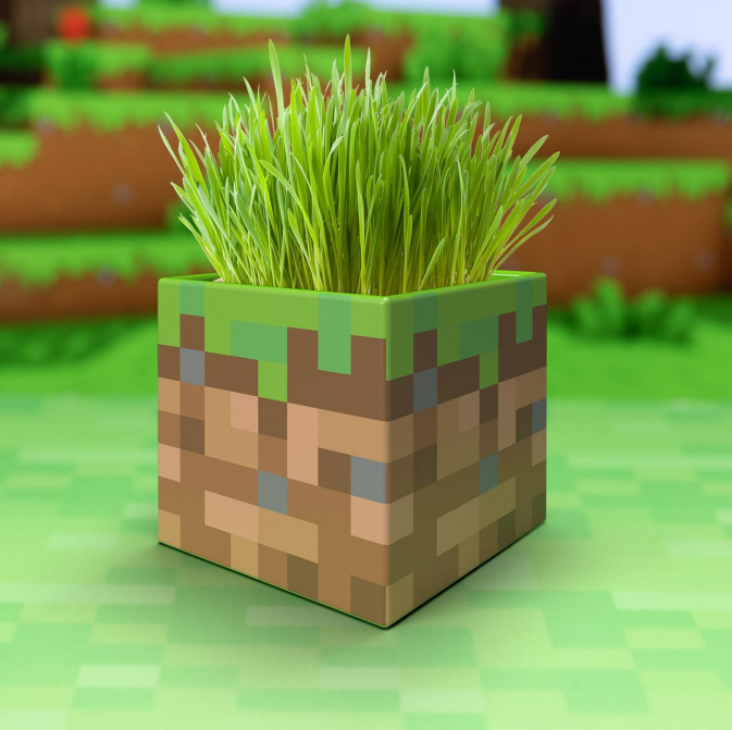 Minecraft Plant and Pen Pot - Grass Block