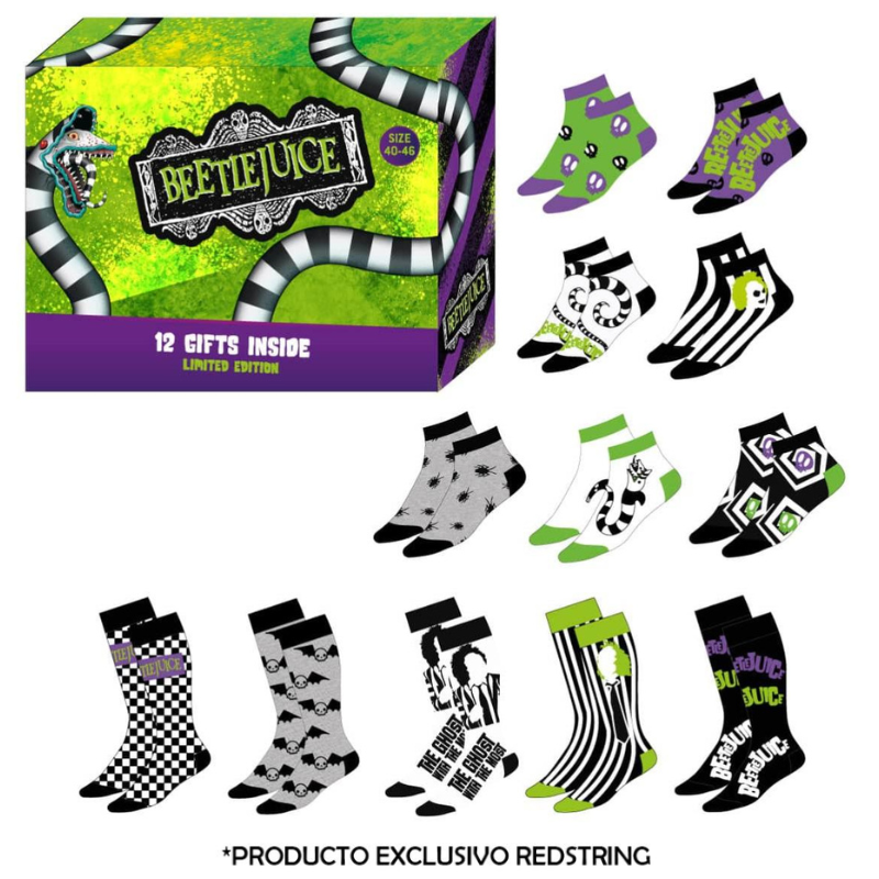 BEETLEJUICE Gift Box 12 Paires de Chaussettes (T 40-46)