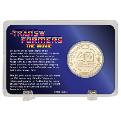 Transformers: The Movie – Limited Edition 40th Anniversary 24k Gold Plated Presentation Coin
