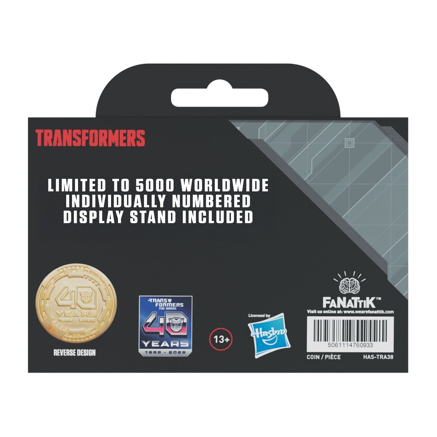 Transformers: The Movie – Limited Edition 40th Anniversary 24k Gold Plated Presentation Coin
