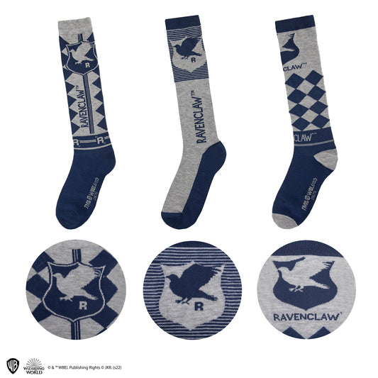 *Set of 3 Pairs of Ravenclaw High Socks