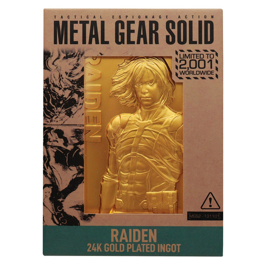 Lingot collector Metal Gear Solid - 2 24k Gold Plated Raiden