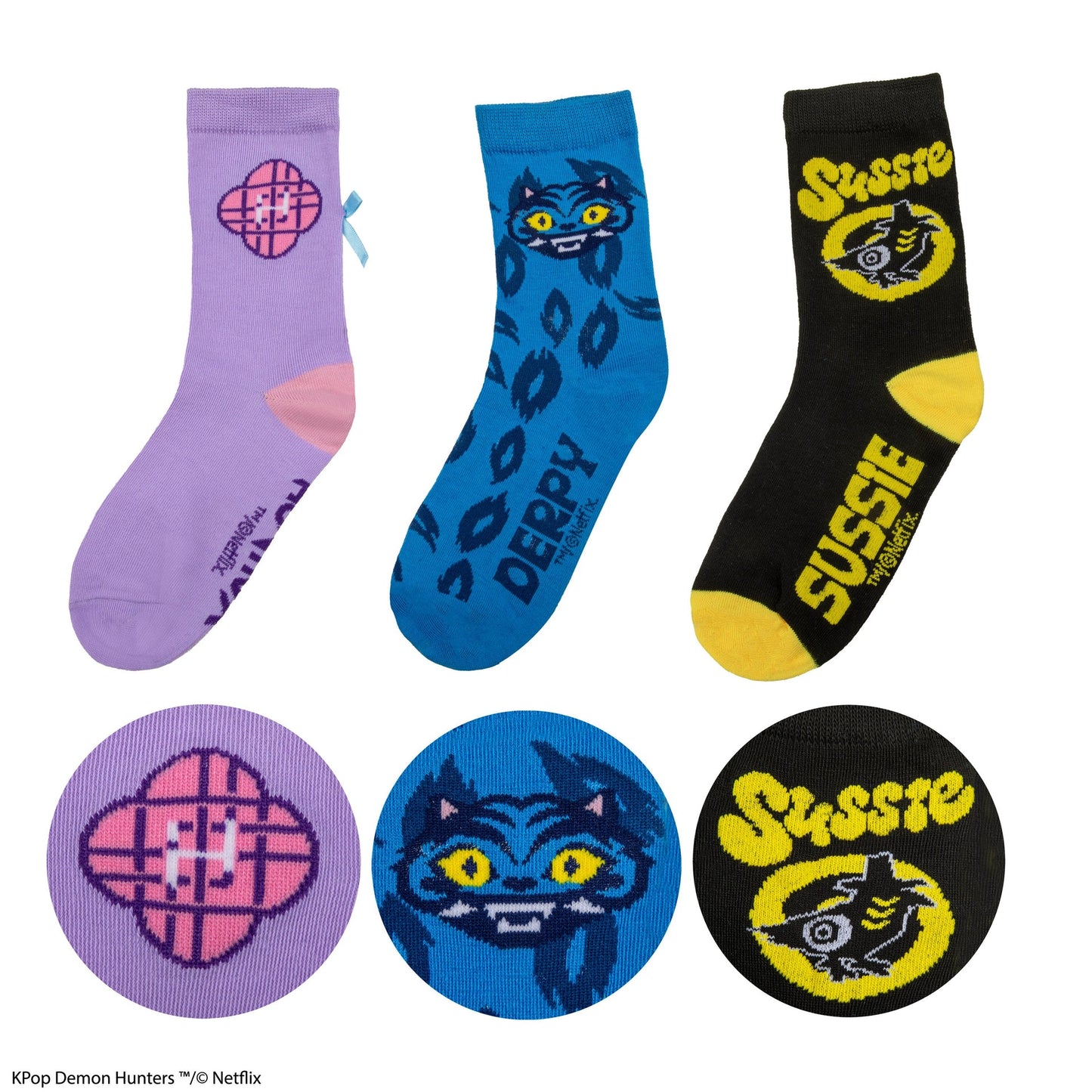 Set of 3 Pairs of KPop Demon Hunters Socks