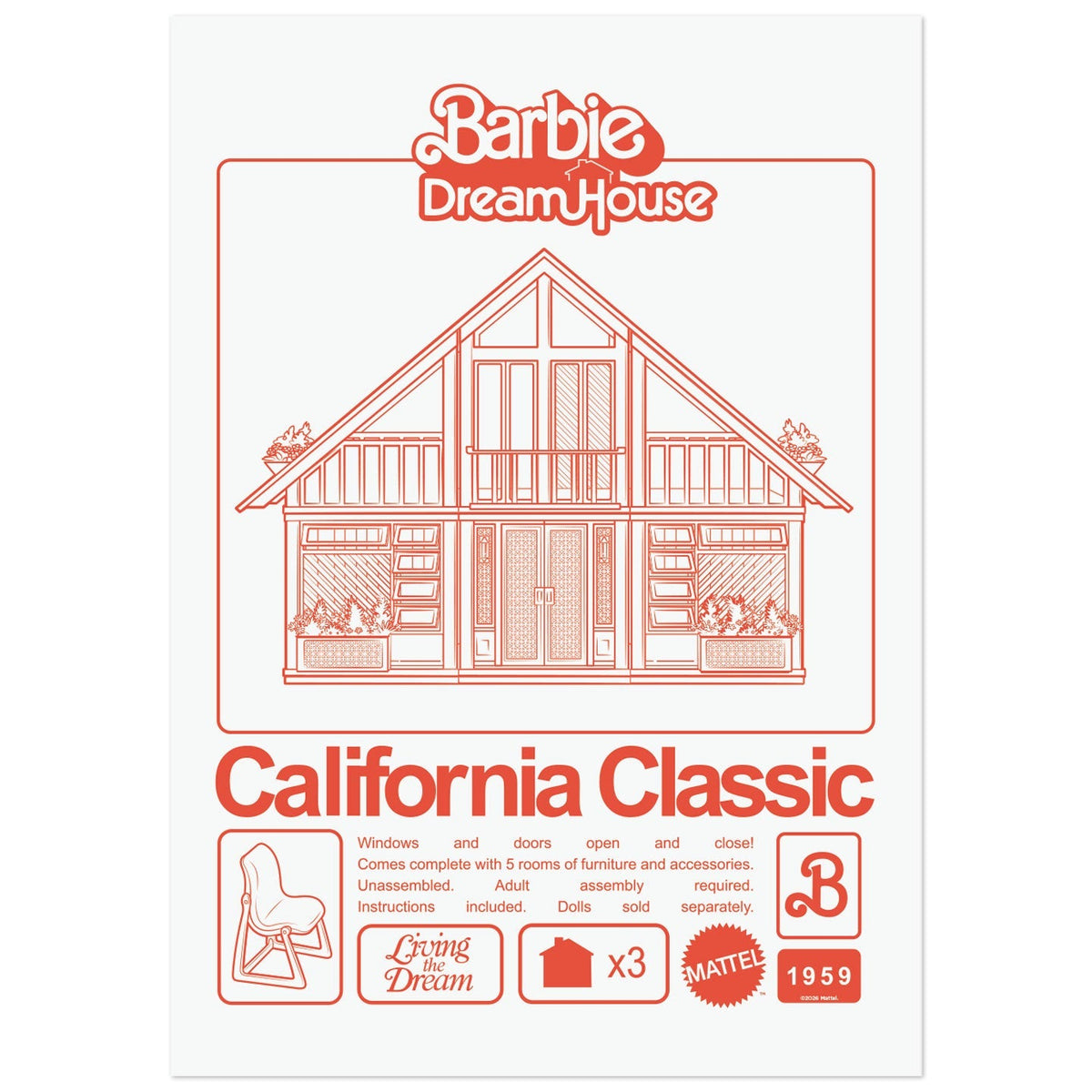 Affiche collector Barbie - ™ California Classic DreamHouse™