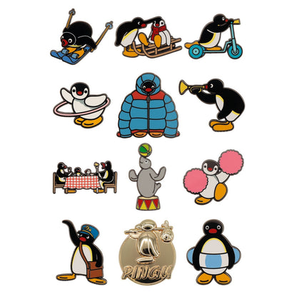 Display de 12 blind boxes Pingu - ™ - Mystery Pin Badge CDU featuring