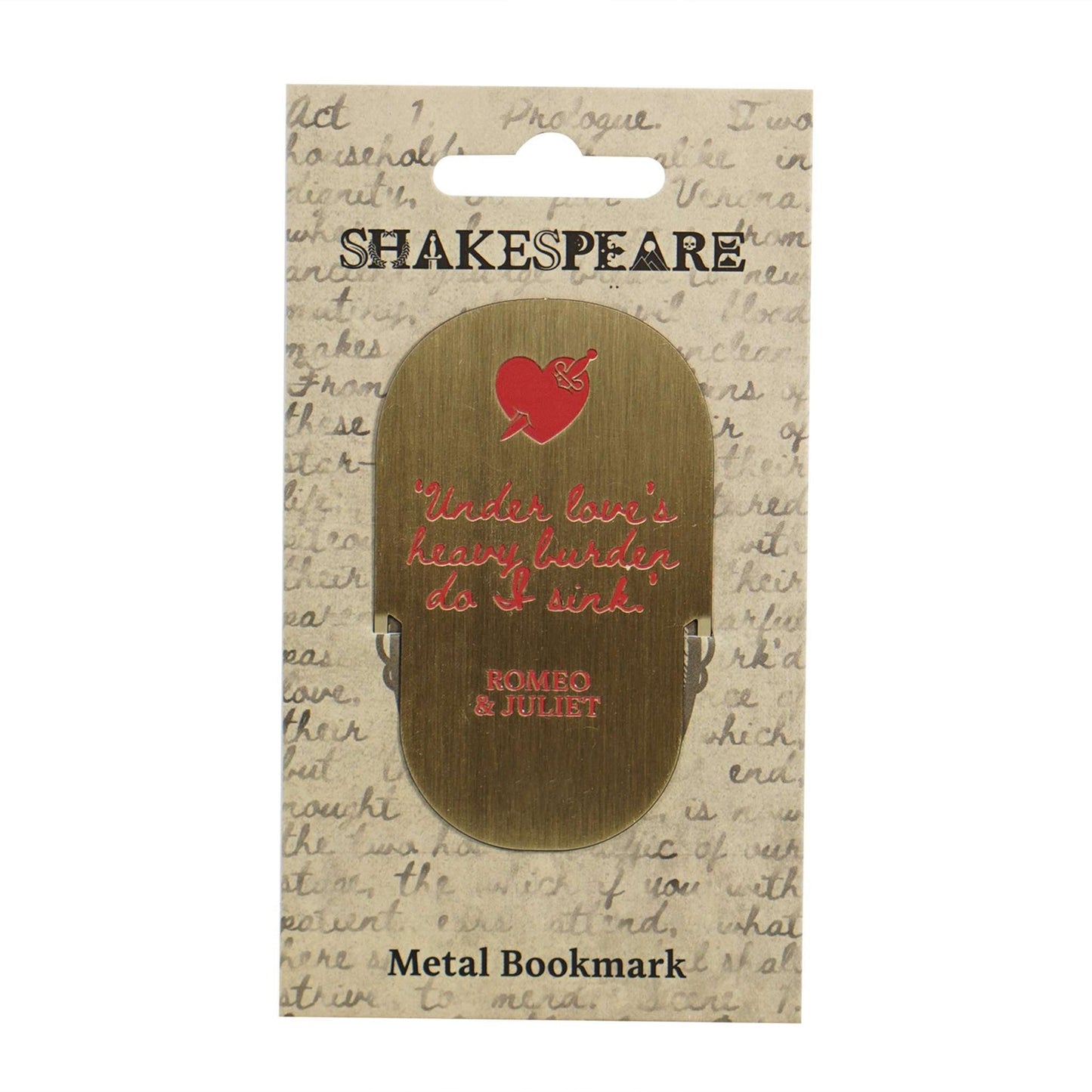 Marque-page en métal Shakespeare - Roméo et Juliette