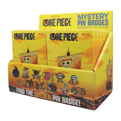 Display de 12 blind boxes One Piece - pin’s mystère - présentoir angle