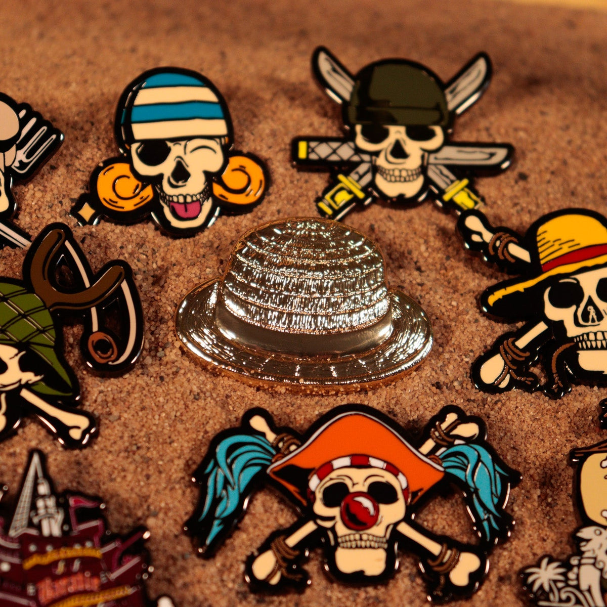 Display de 12 blind boxes One Piece - pin’s mystère - mise en situation 2