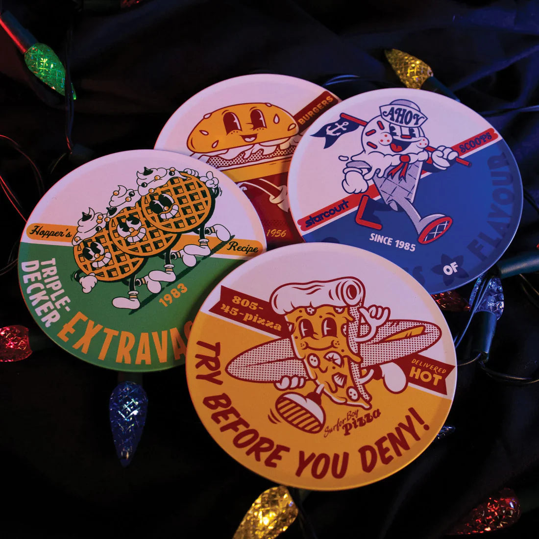 stranger things set of 4 coasters fanattik