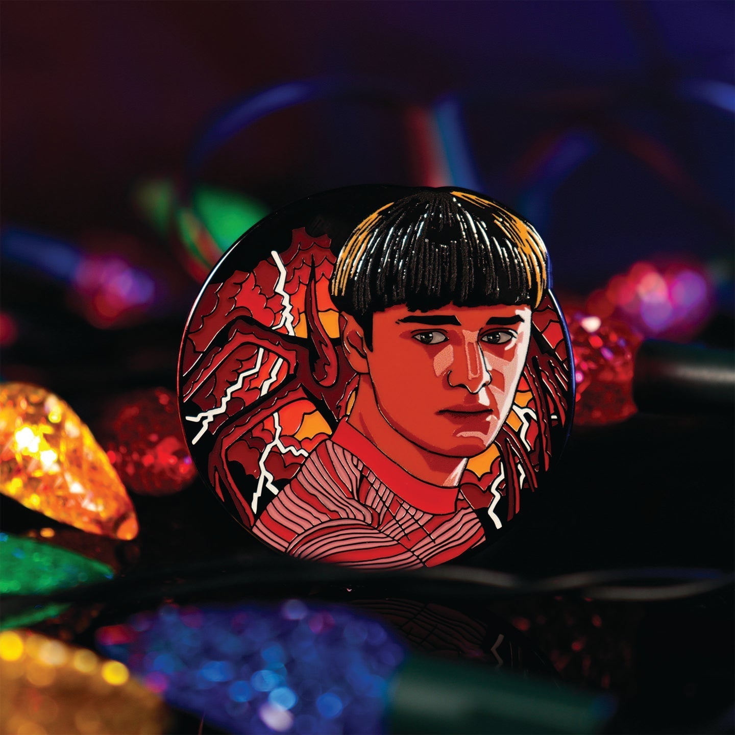 Display de 12 blind boxes Stranger Things - pin’s mystère - mise en situation 13