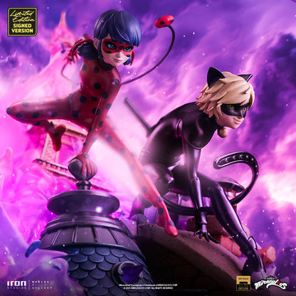 Statue Ladybug and Cat Noir - Miraculous 10th Anniversary Signed Edition - Deluxe Art Scale 1/10