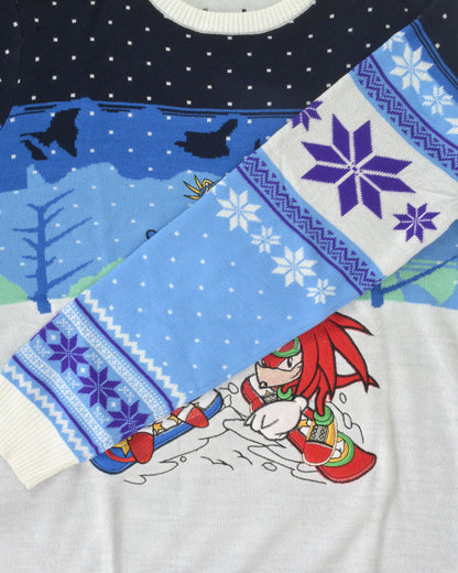 Christmas sweater Sonic the hedgehog with SEGA NUMSKULL skiing
