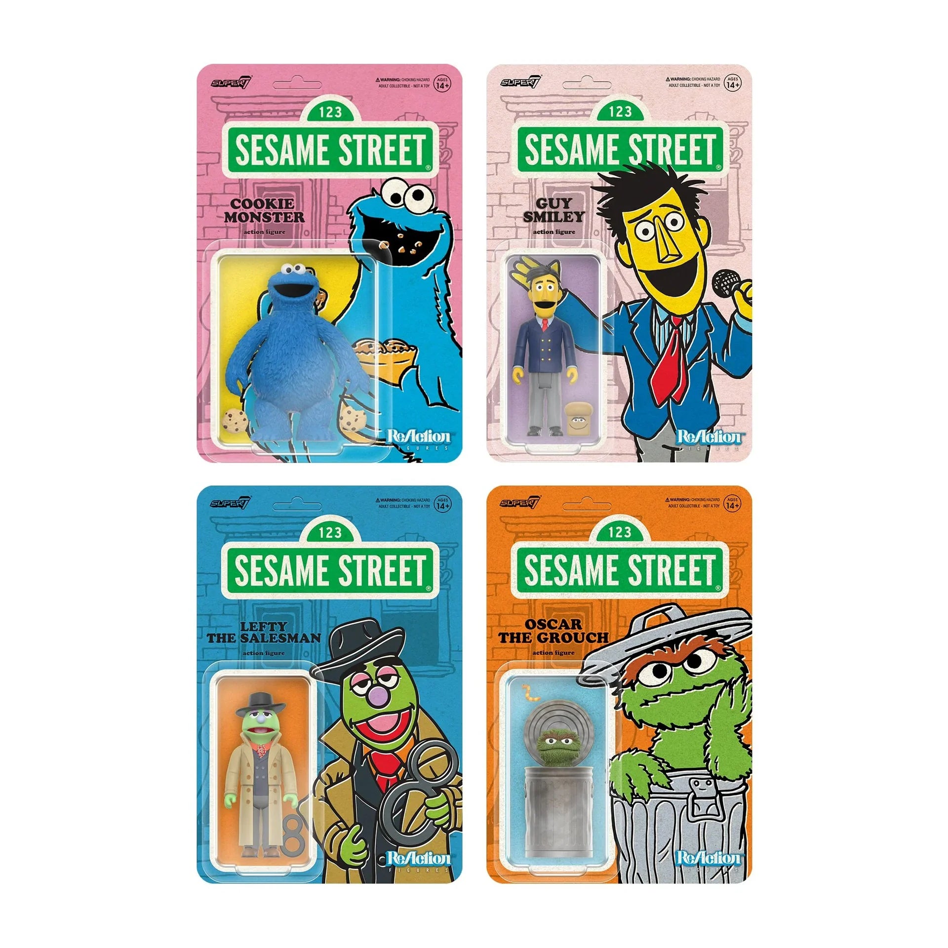 sesame street reaction figures wave 2 cookie monster super7