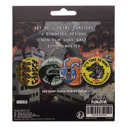 Set de 4 sous-verres métal Godzilla - packaging arrière