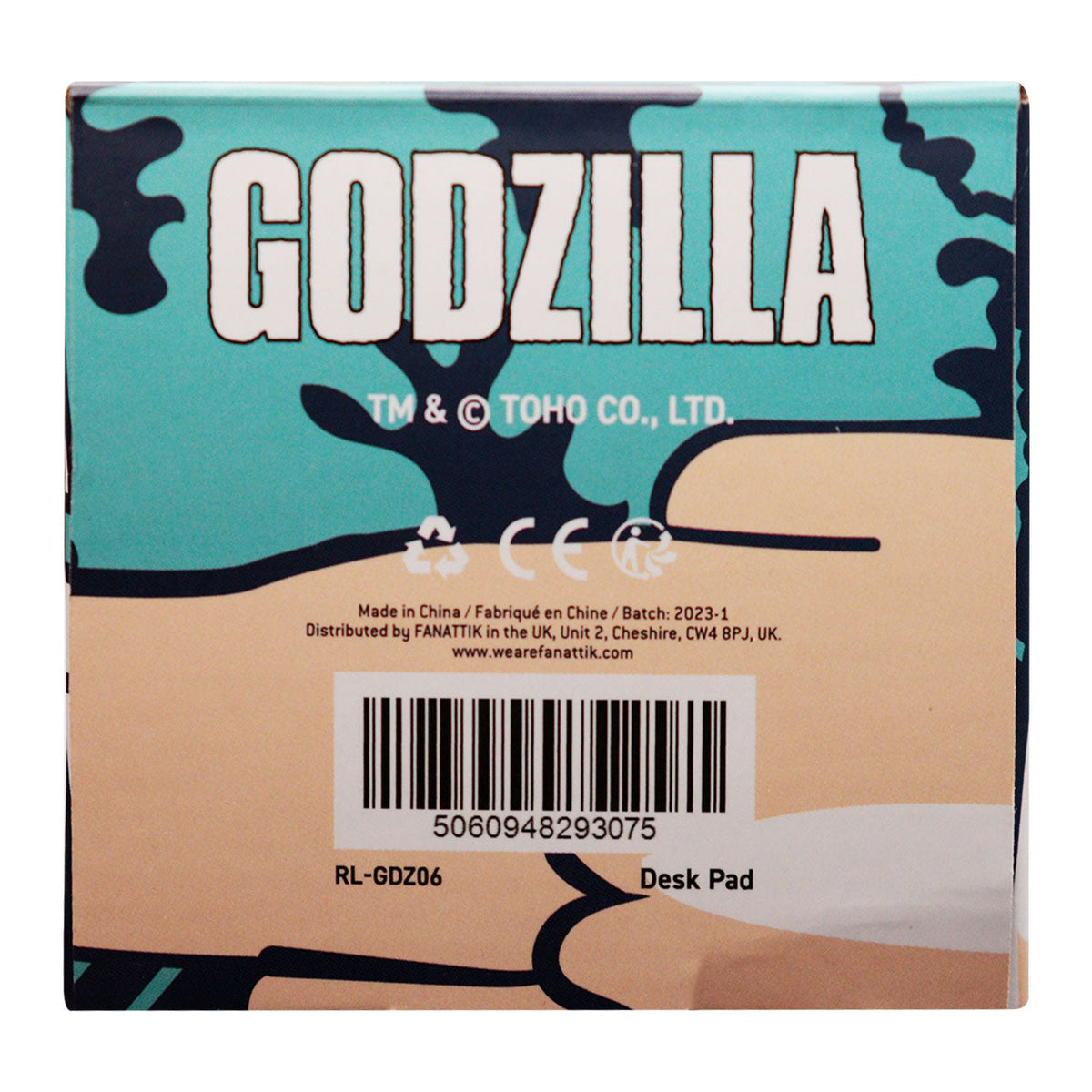Desk pad & set de sous-verres Godzilla - base du packaging