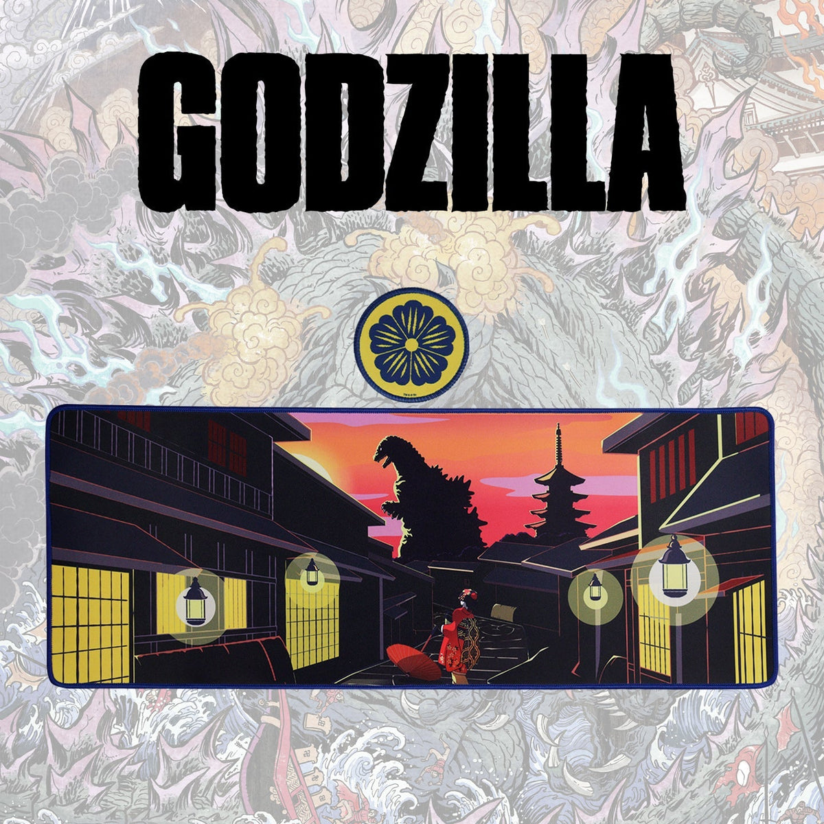 Desk pad & set de sous-verres Godzilla - présentoir