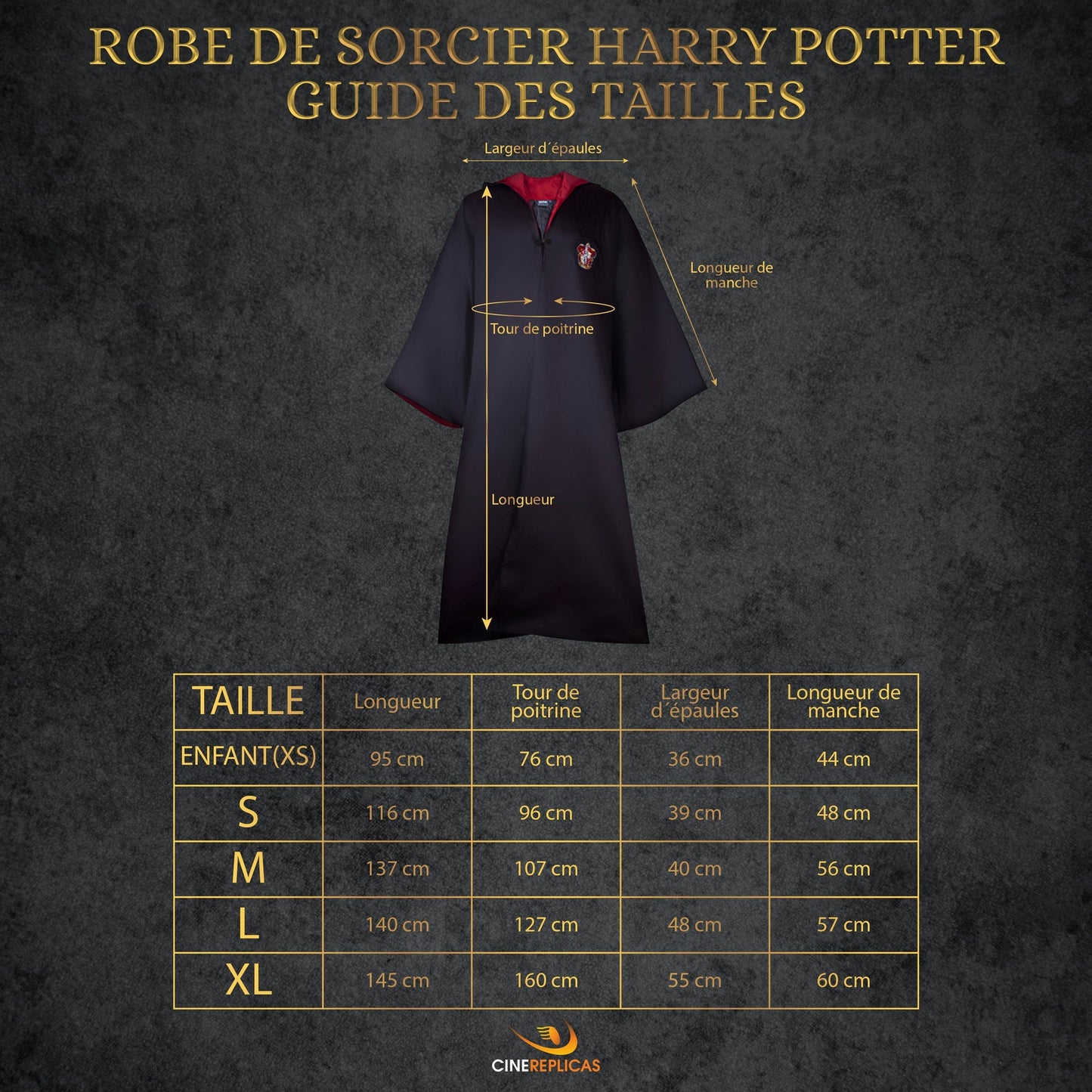 Robe de Sorcier Gryffondor Adultes