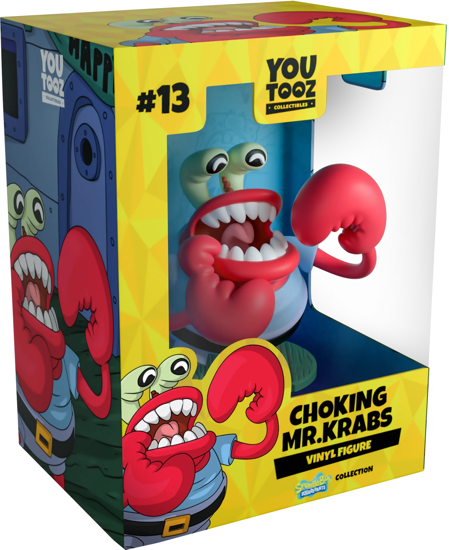 bob leponge vinyl figurine choking mr krabs youtooz