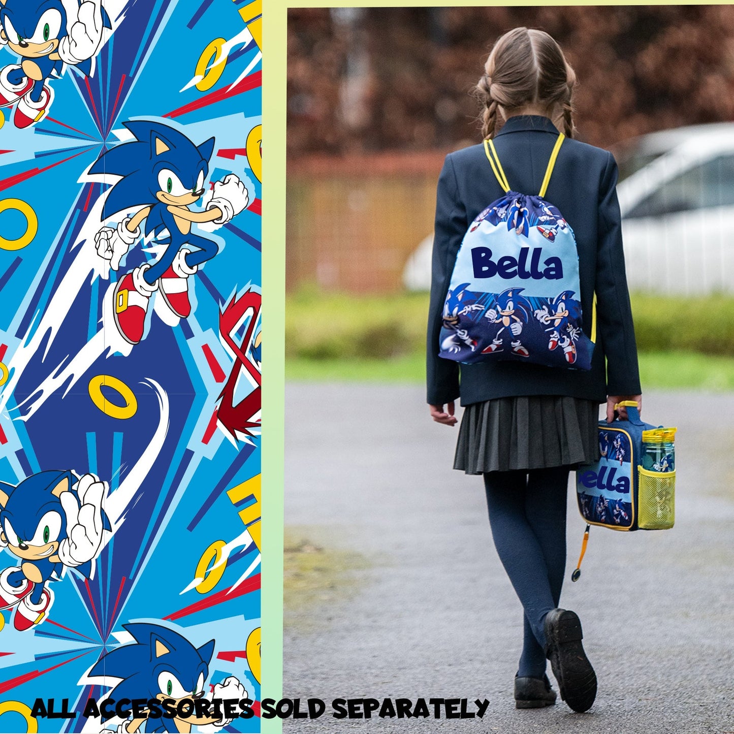 Sac à cordon – Official Sonic the Hedgehog PE sac à cordon, with your child's full name.