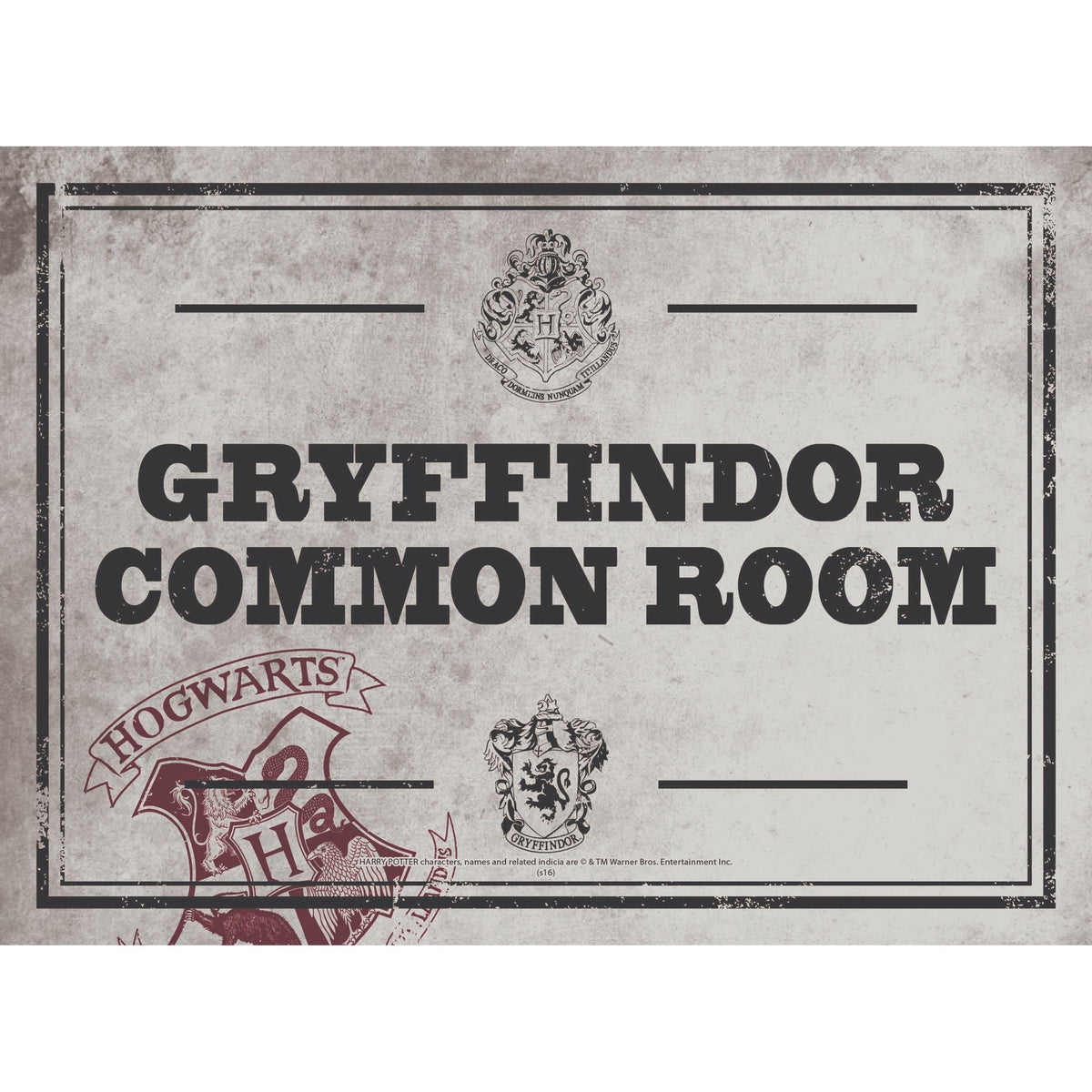Harry Potter A5 Decorative Metal Plaque - Common Room