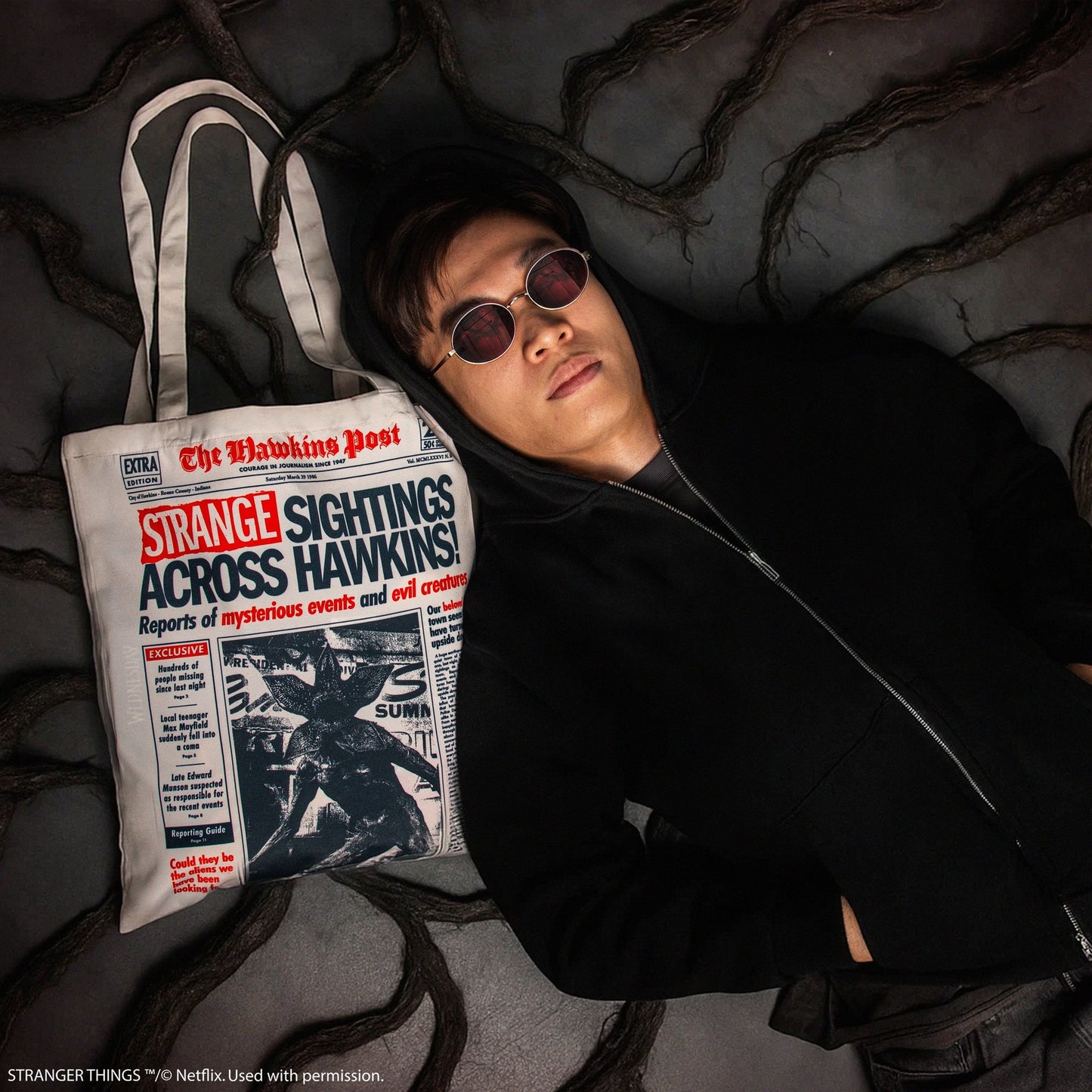 Tote Bag Hawkins Upside Down