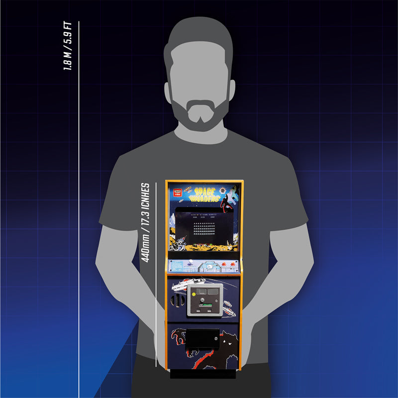Space Invaders Quarter Scale Arcade Cabinet + Coin.