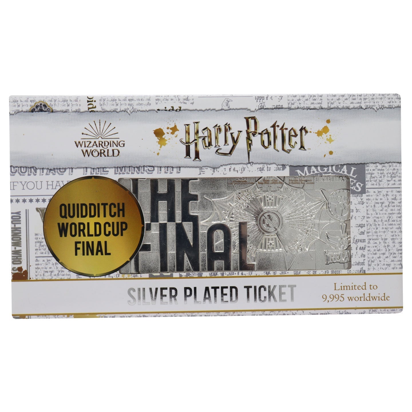Réplique collector Harry Potter - .999 Silver Plated Quidditch World Cup Ticket