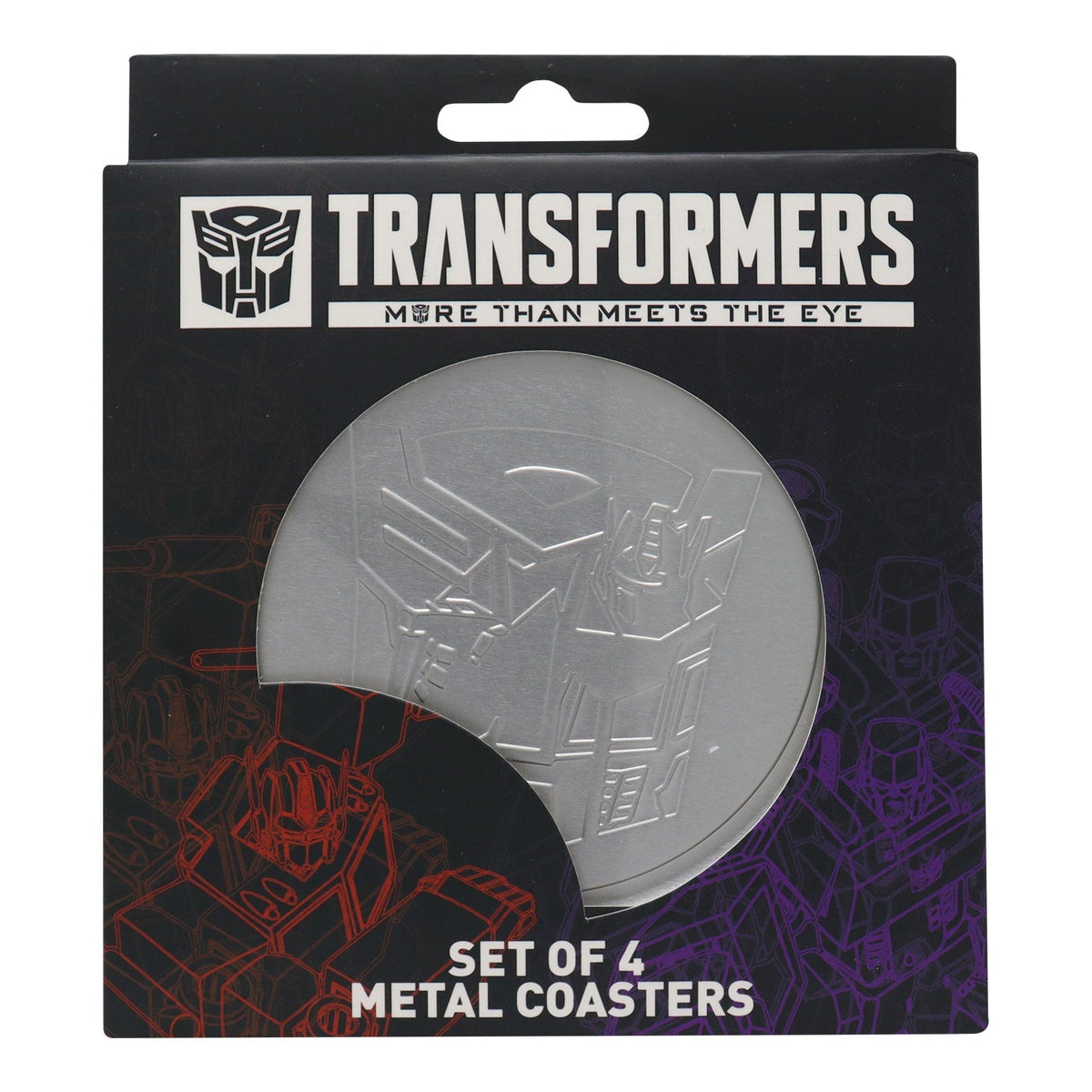 Set de 4 sous-verres métal embossés Transformers