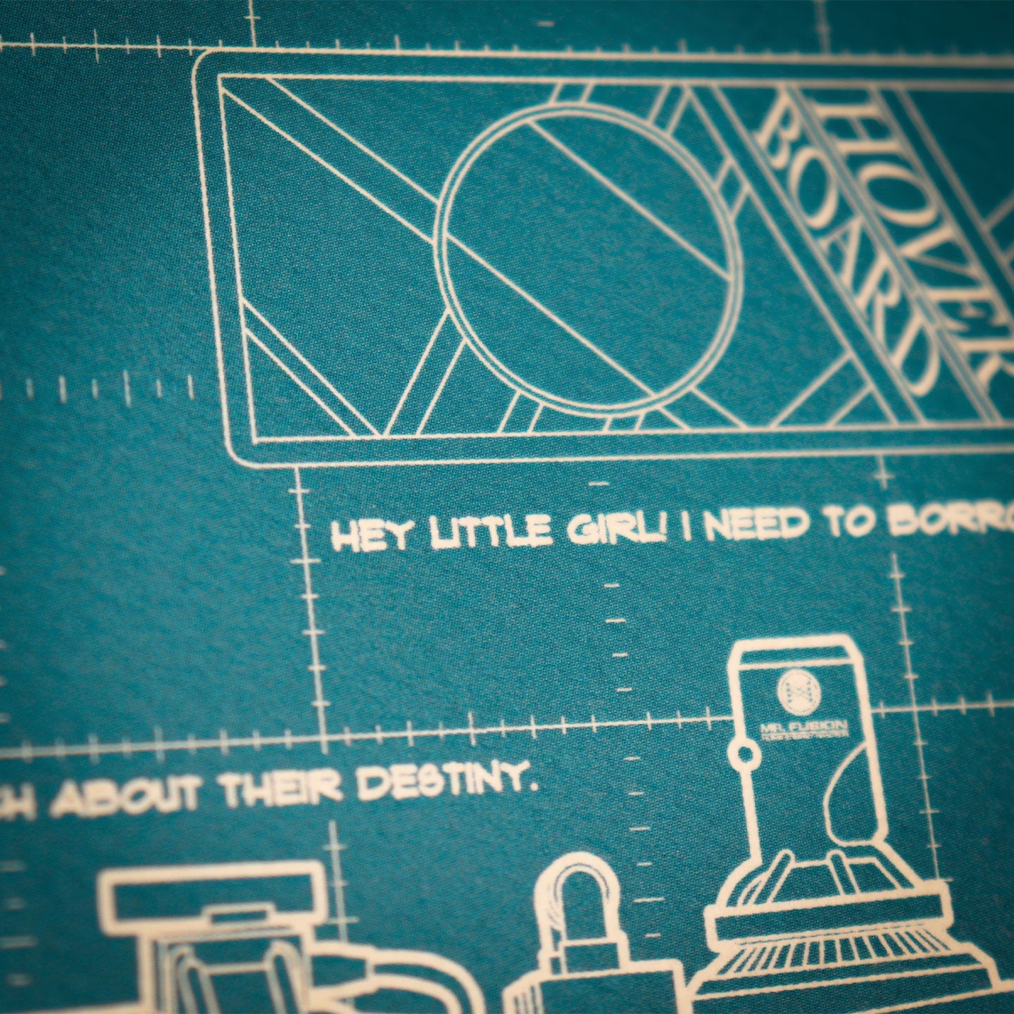 Affiche collector Retour vers le Futur - Time Machine Blueprint A3
