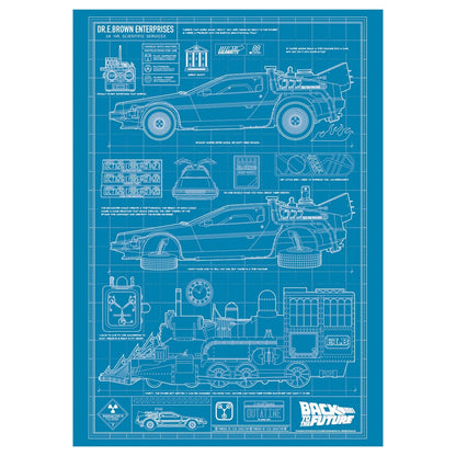 Affiche collector Retour vers le Futur - Time Machine Blueprint A3
